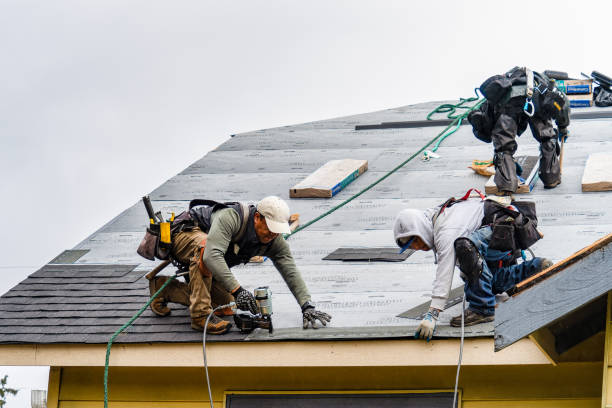 Professional Gutter Installation technician working in Crystal Beach, FL